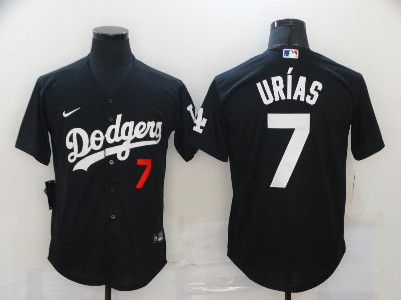 Men's Los Angeles Dodgers Black #7 Julio Urias 2020 Stitched Jersey